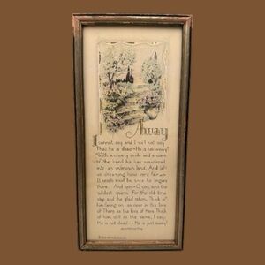 Vintage Antique Buzza Motto Poem Away by James Whitcomb Riley
